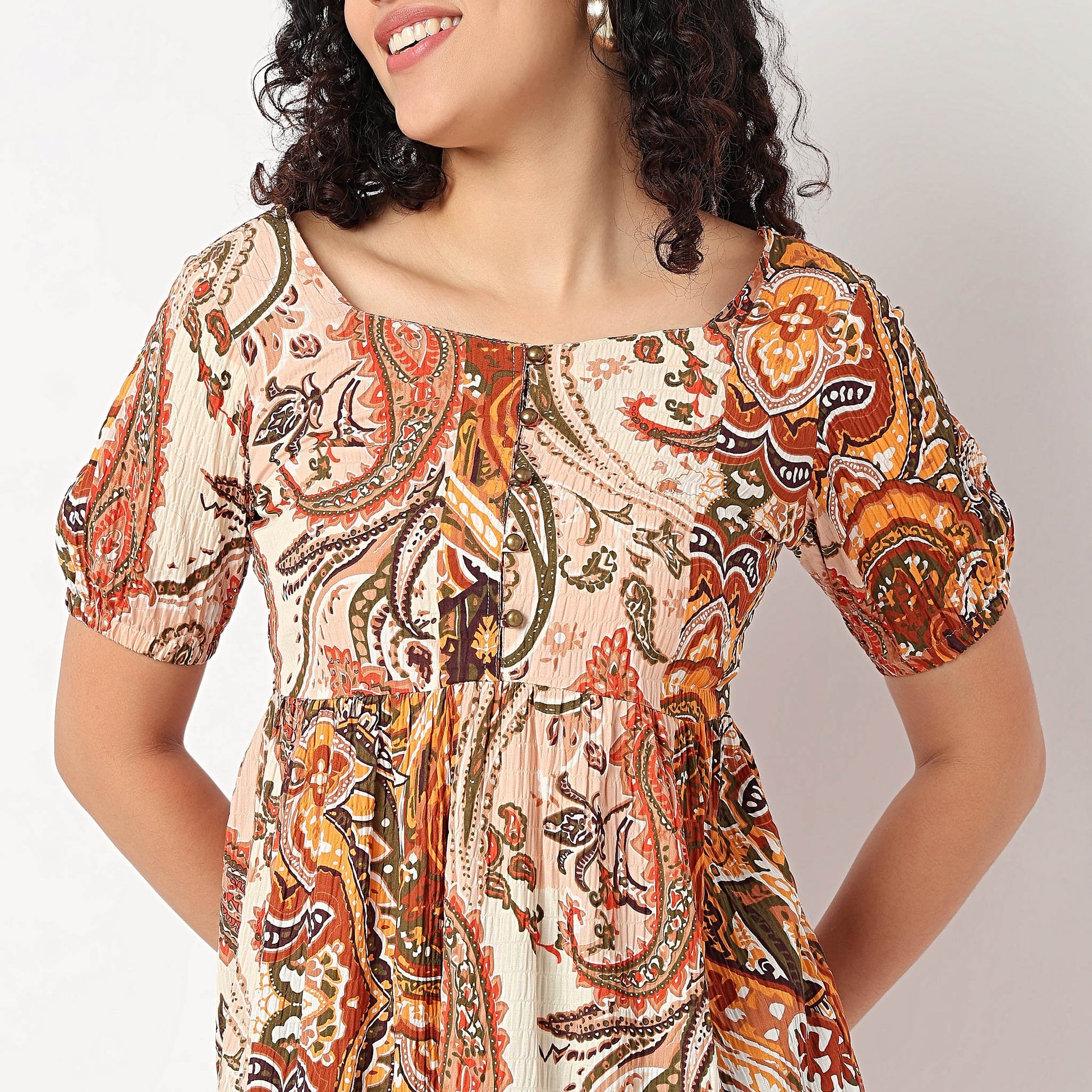 Front Placket Short Dress