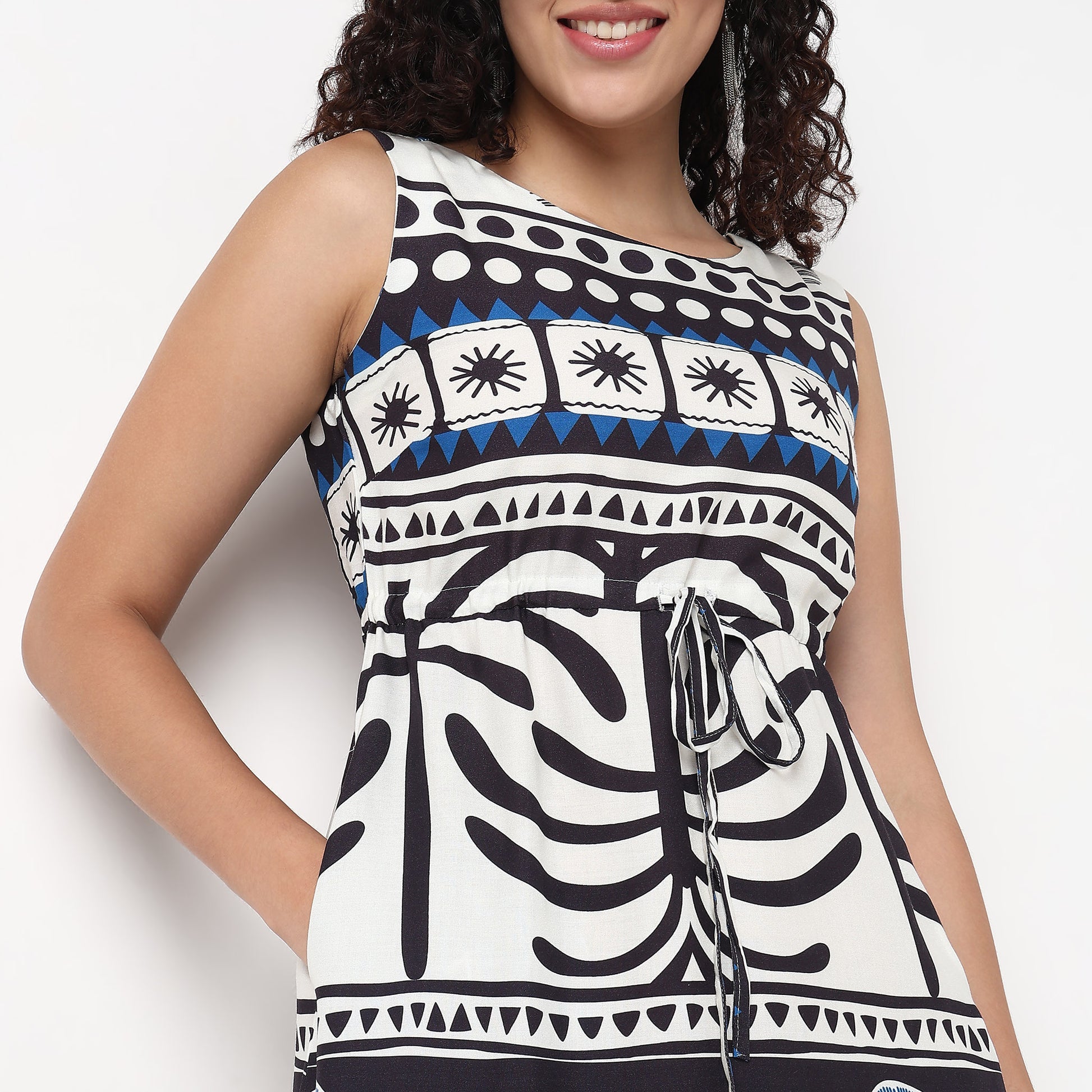 Sleeveless Printed Maxi Dress