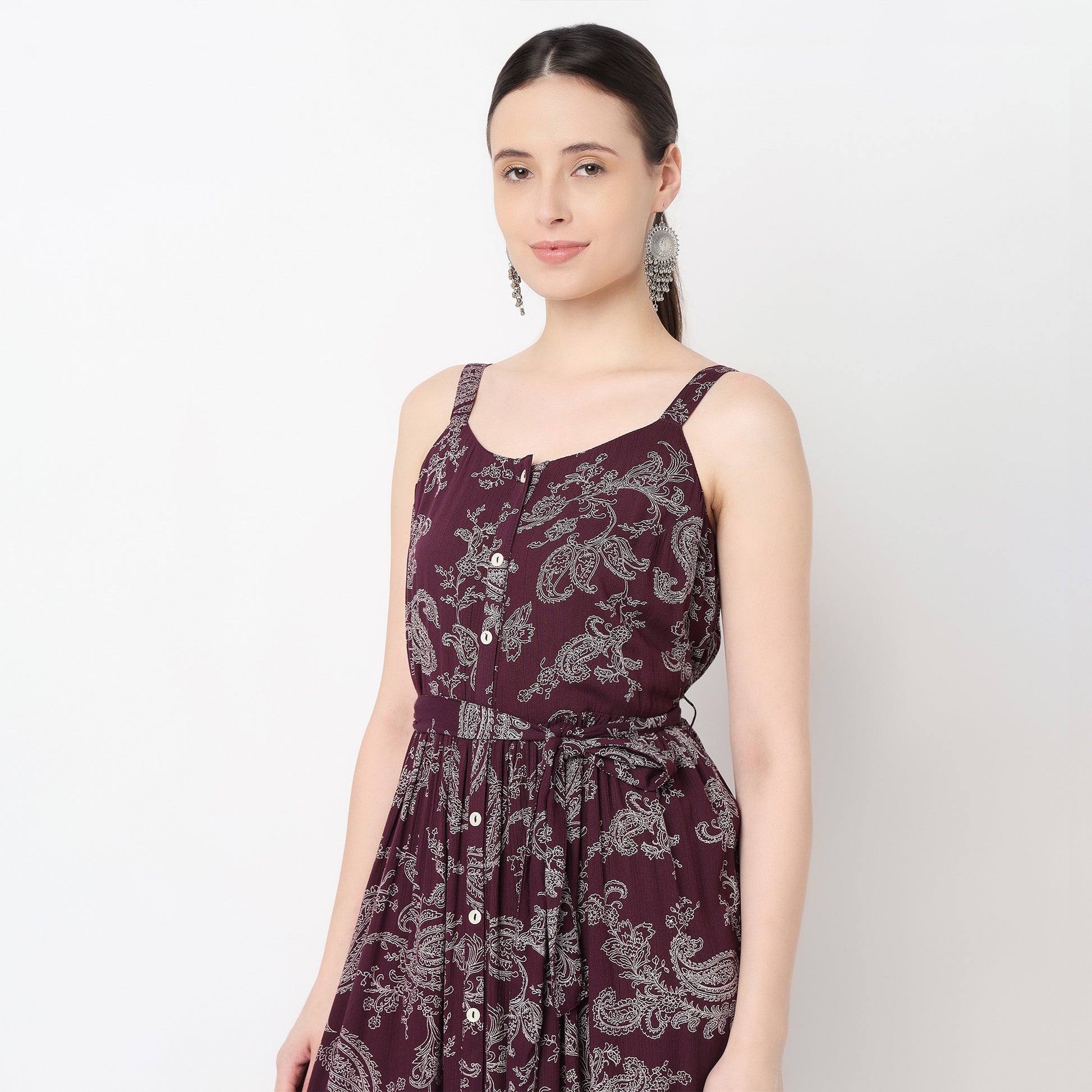 Strappy Tiered Flared Dress