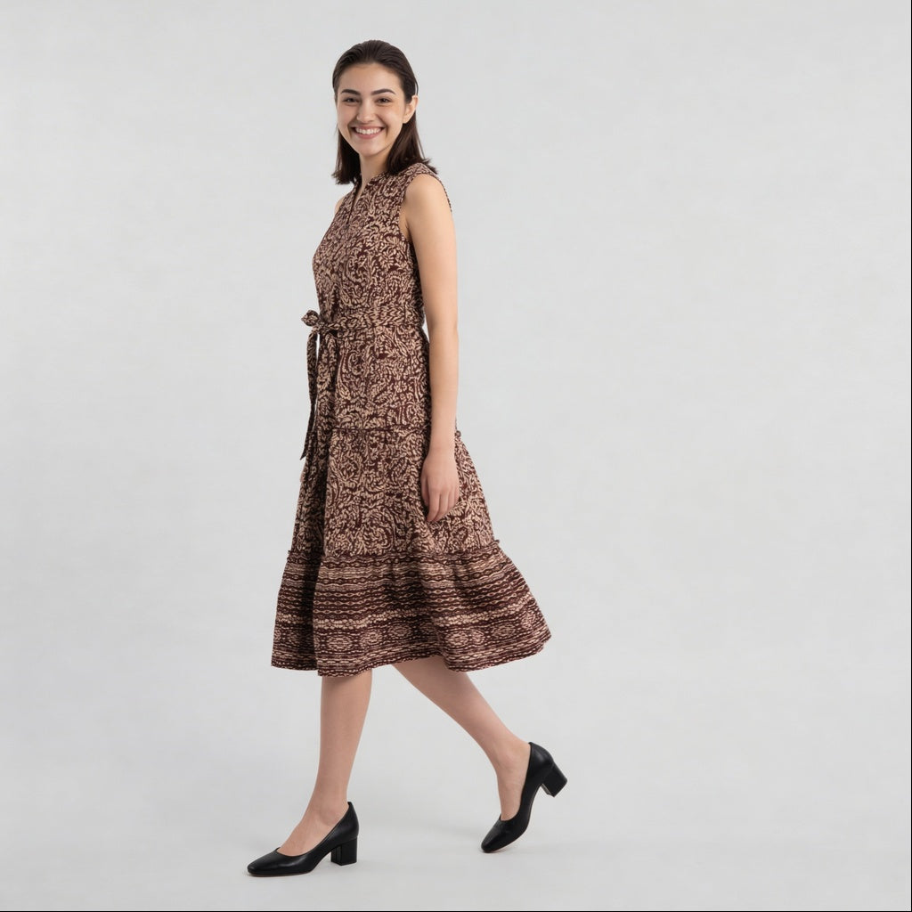 Woven Printed Flared Dress