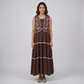 Strappy Tiered Dress With Embroidered Shrug