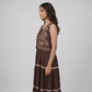 Strappy Tiered Dress With Embroidered Shrug