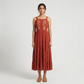 Embroidered Strappy Tiered Dress