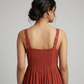 Embroidered Strappy Tiered Dress