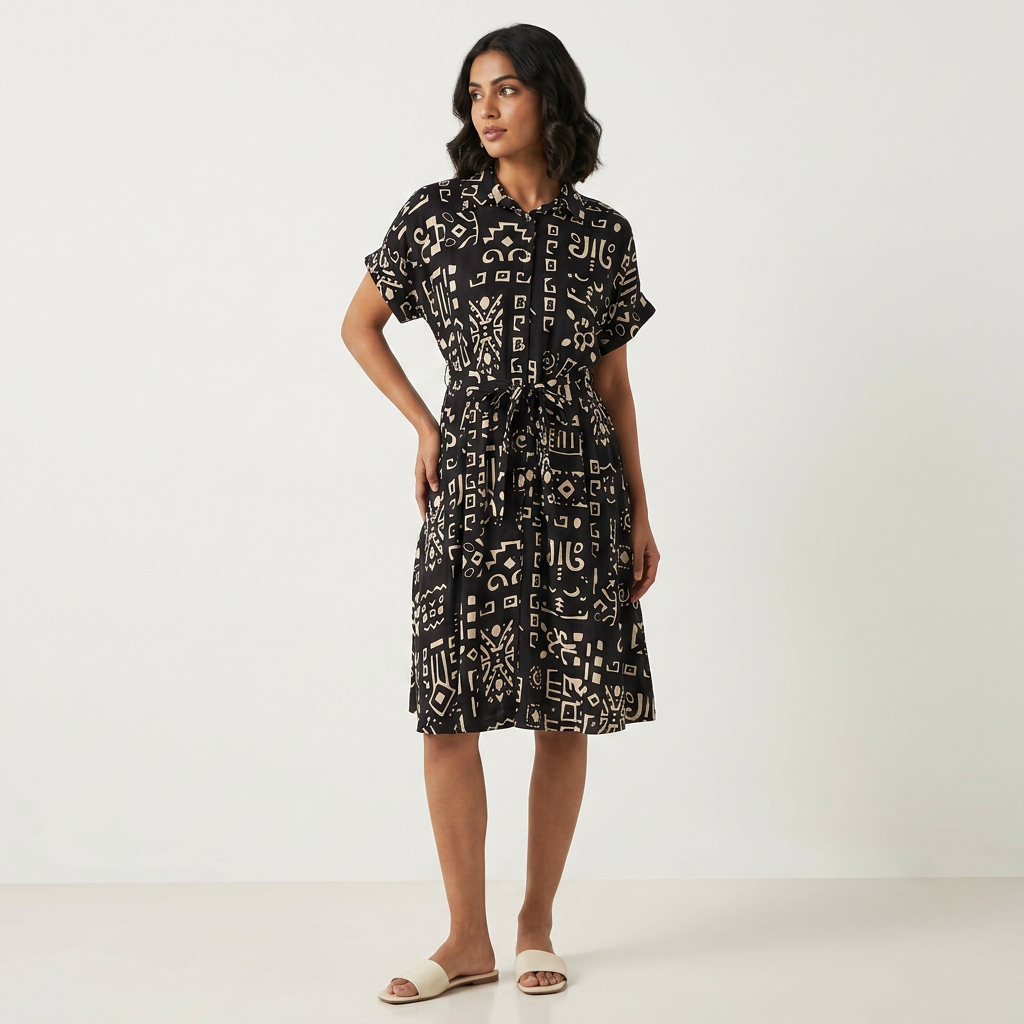 Printed Shirt Dress
