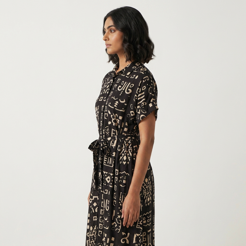 Printed Shirt Dress