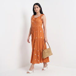 Printed V-Neck Dress