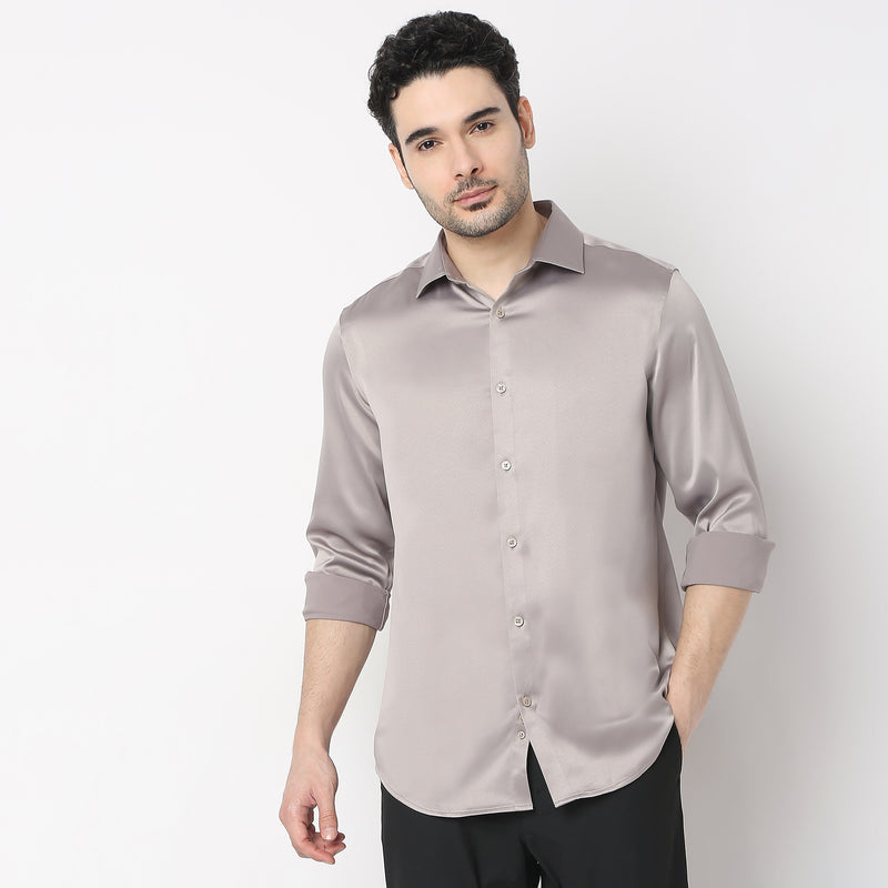 Slim Fit Solid Shirt