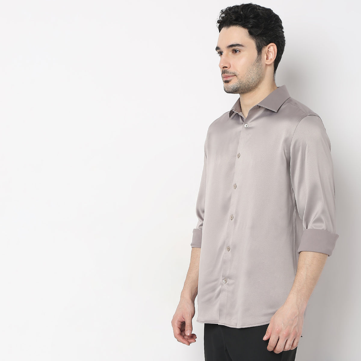 Slim Fit Solid Shirt