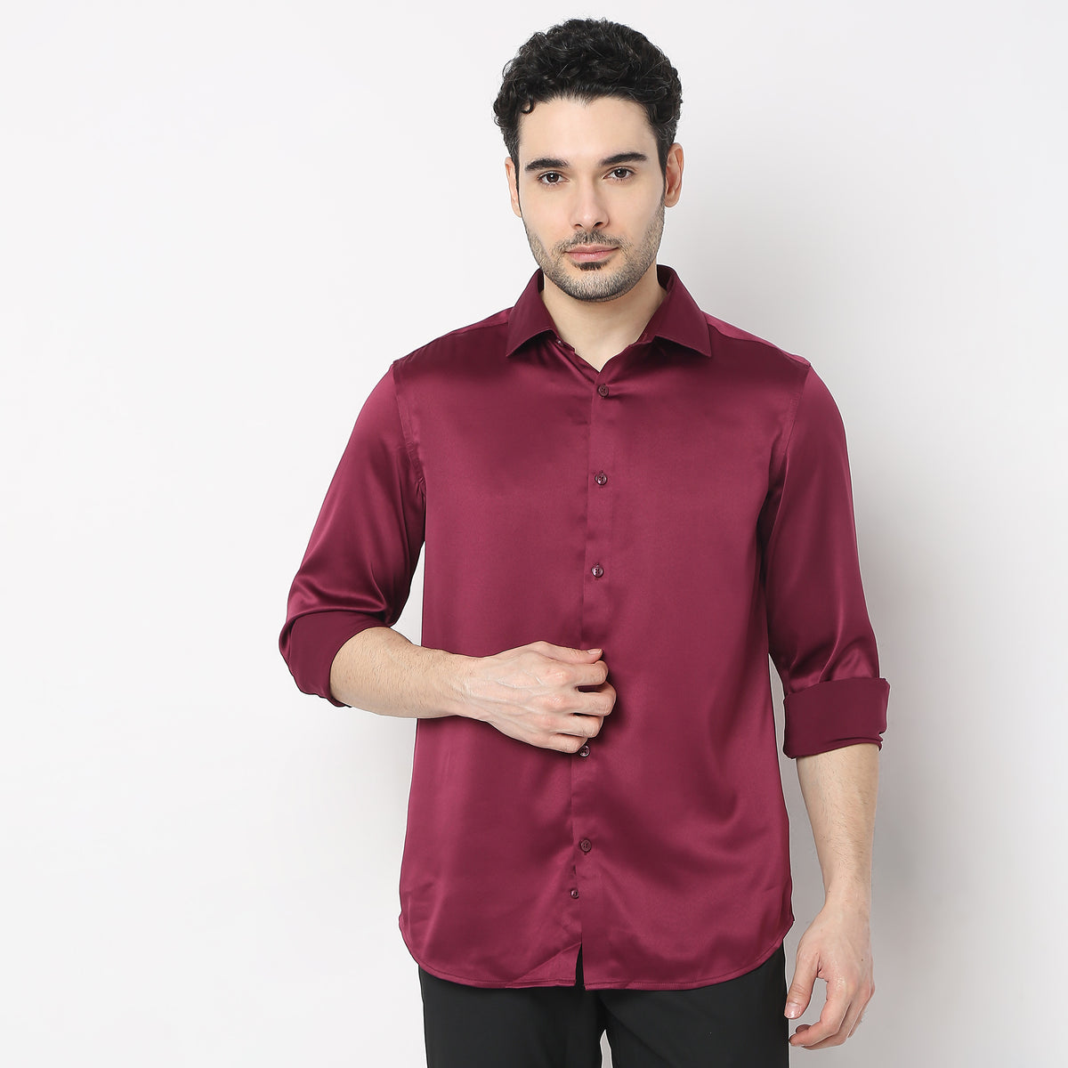 Slim Fit Solid Shirt