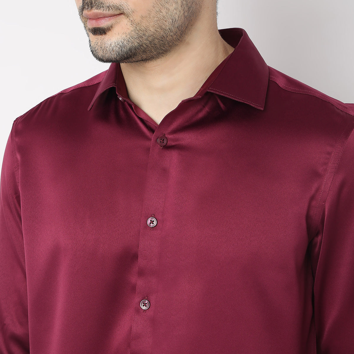 Slim Fit Solid Shirt