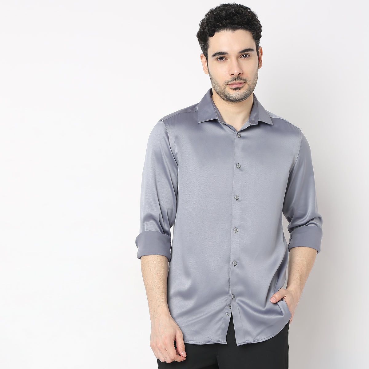 Slim Fit Solid Shirt