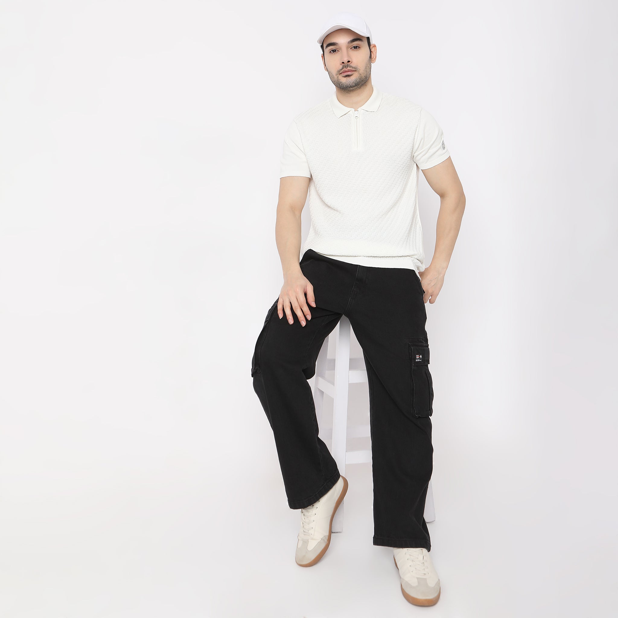 Structured Modern Nerd Hand Knit Jersey Polo T-Shirt