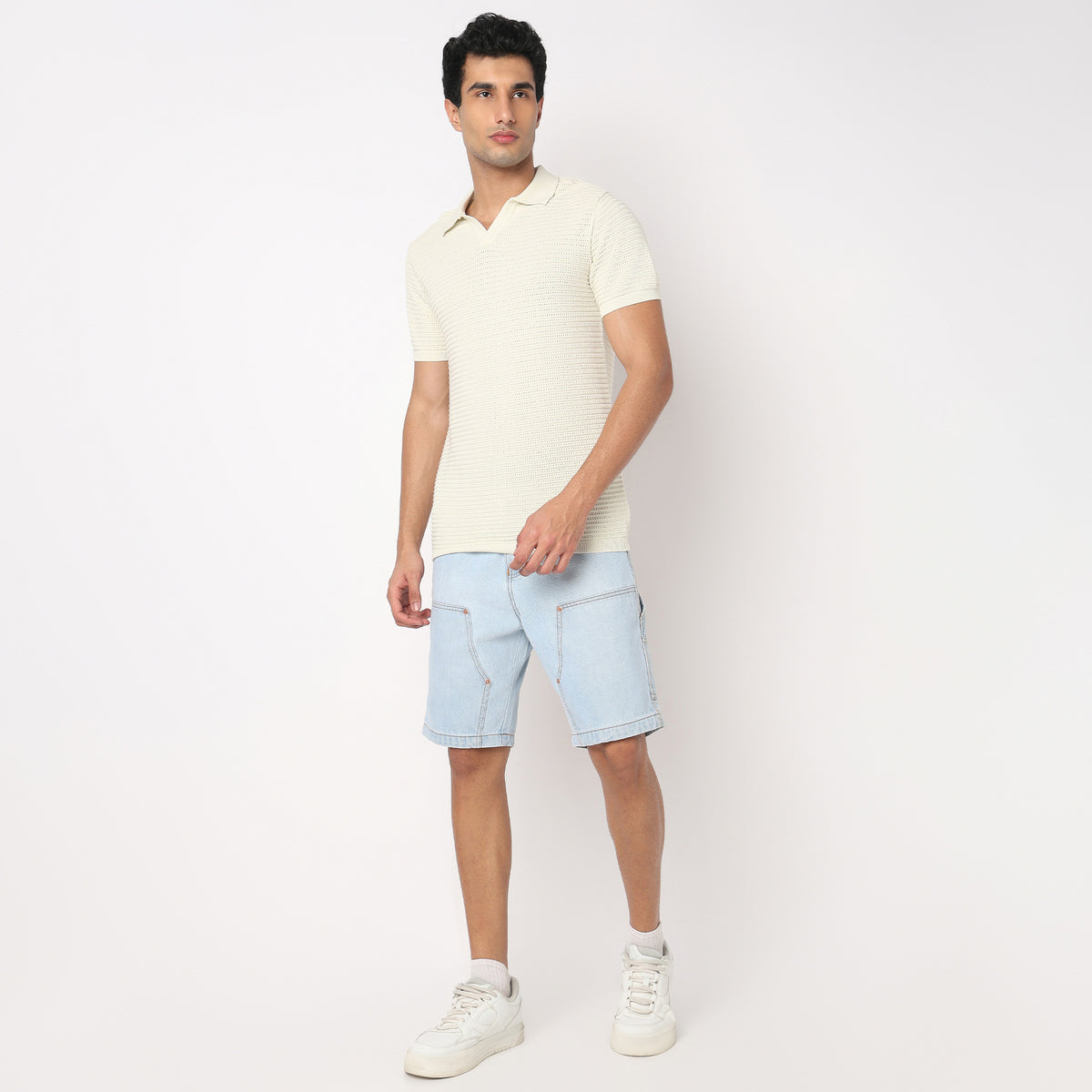 Hand Knit Jersey Structured T-Shirt