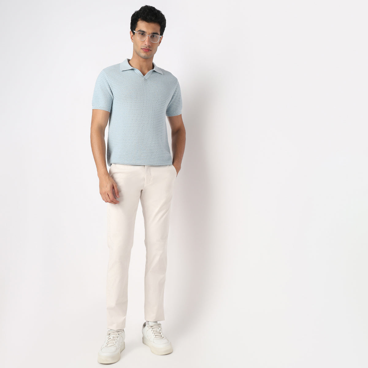 Hand Knit Jersey Structured T-Shirt