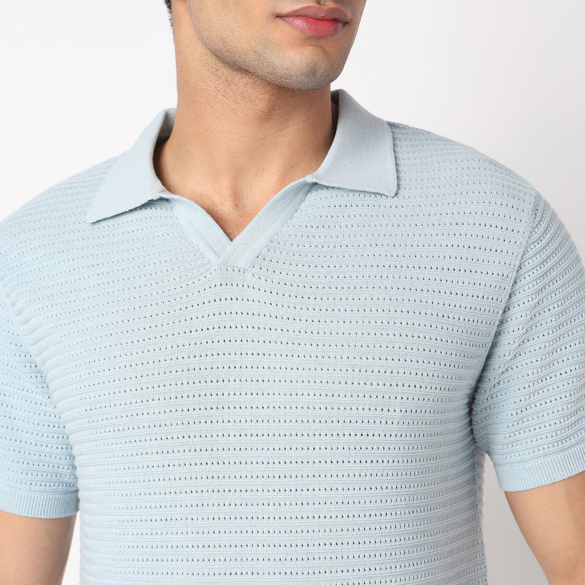 Hand Knit Jersey Structured T-Shirt