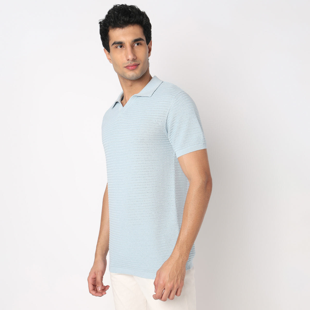 Hand Knit Jersey Structured T-Shirt