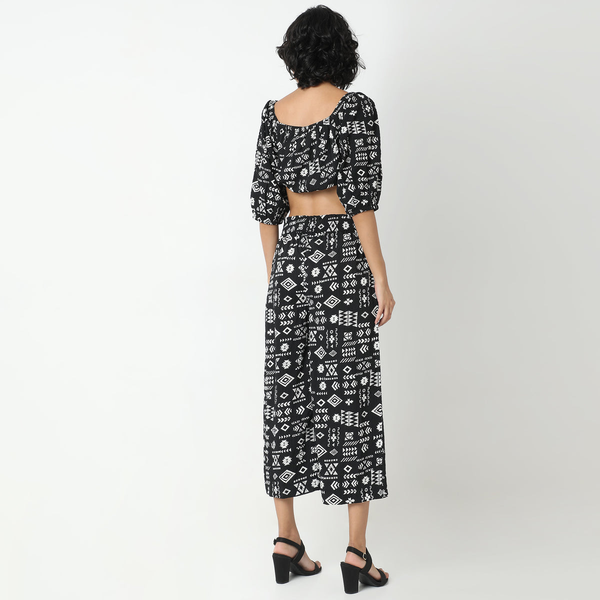 Flare Fit Printed Mid Rise Culottes