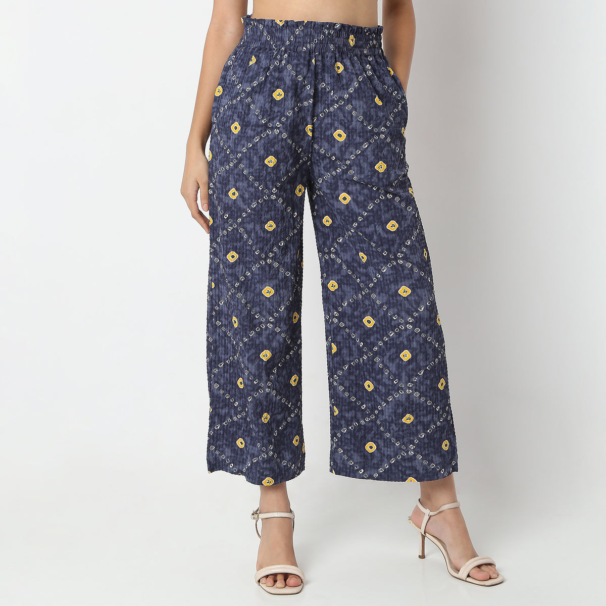 Flare Fit Printed Ankle Length High Rise Culottes