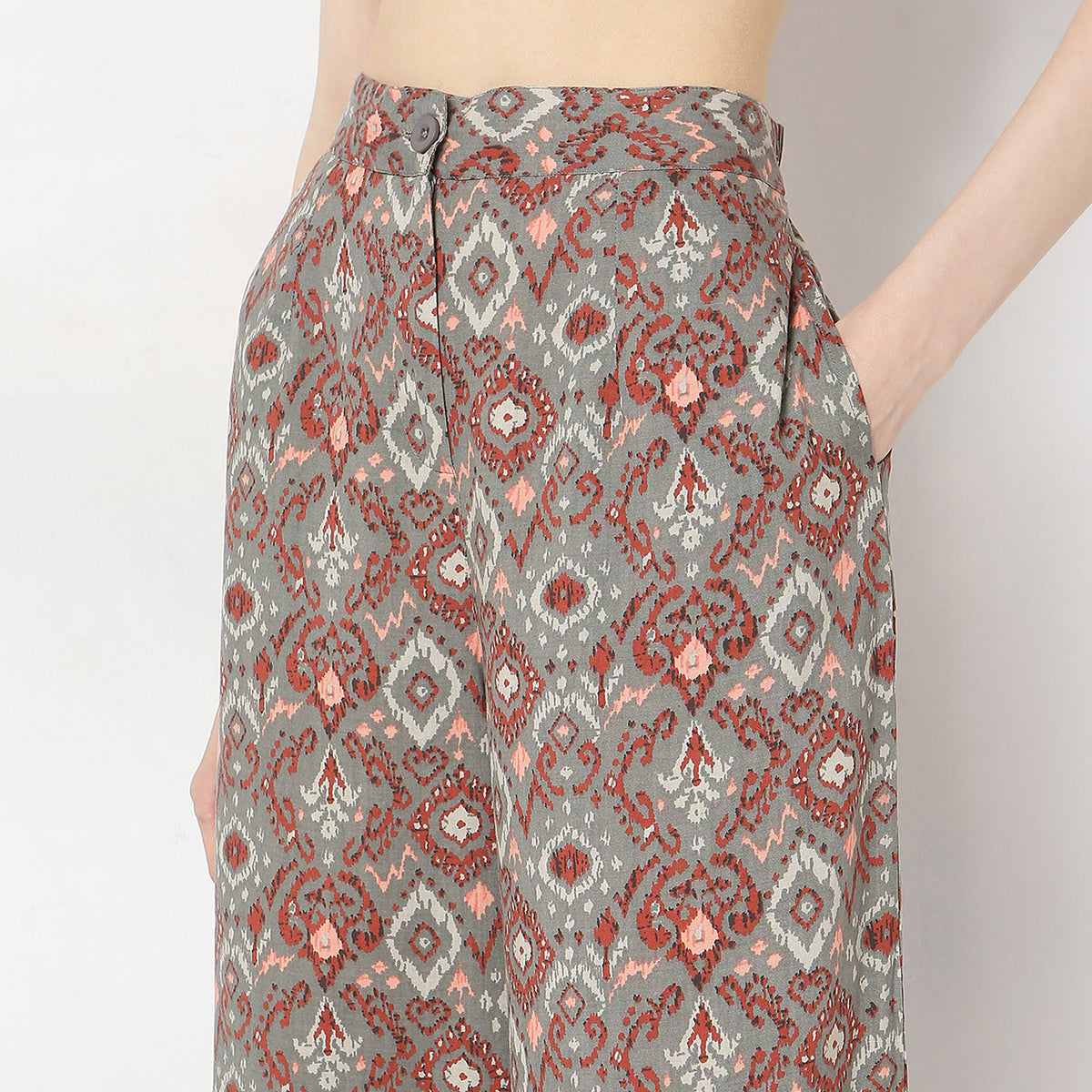 Flare Fit Printed Mid Rise Culottes