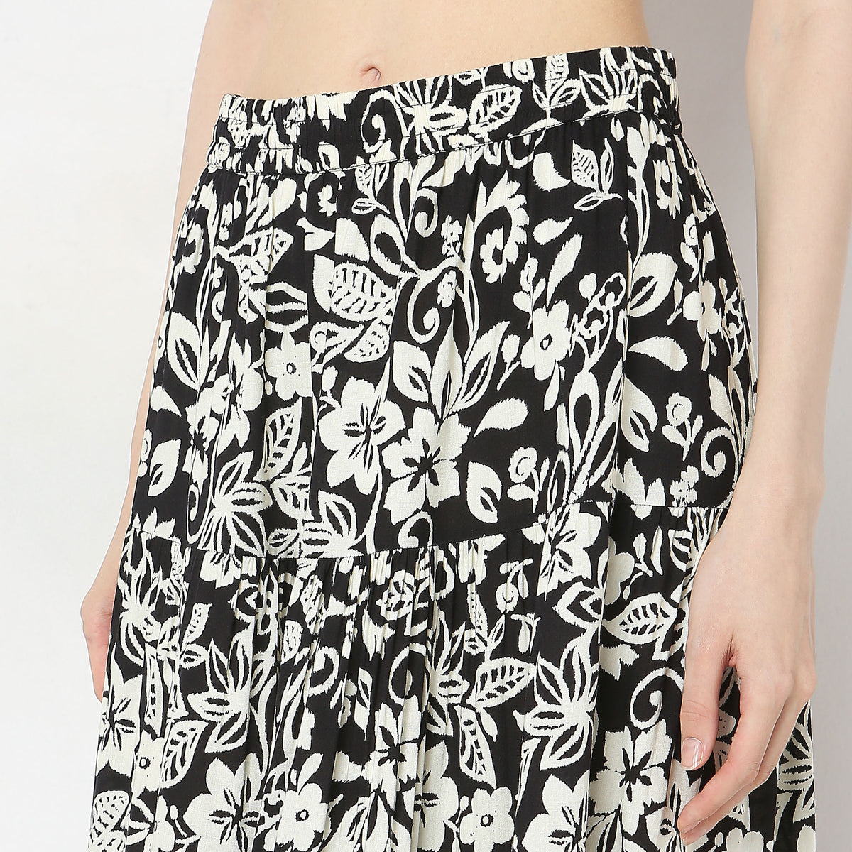 Flare Fit Printed High Rise Skirts