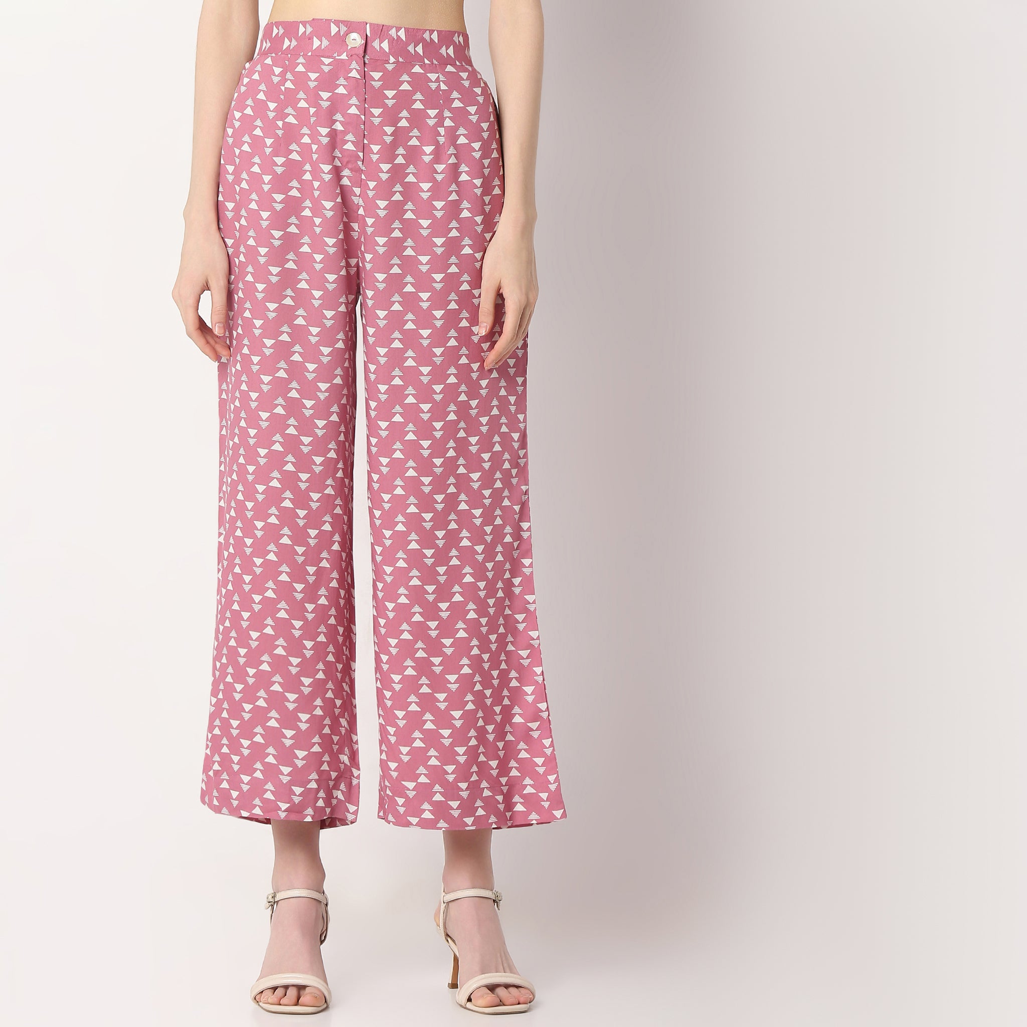 Straight Fit Printed High Rise Culottes