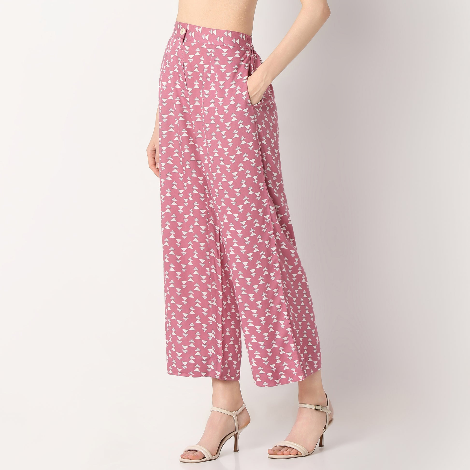 Straight Fit Printed High Rise Culottes