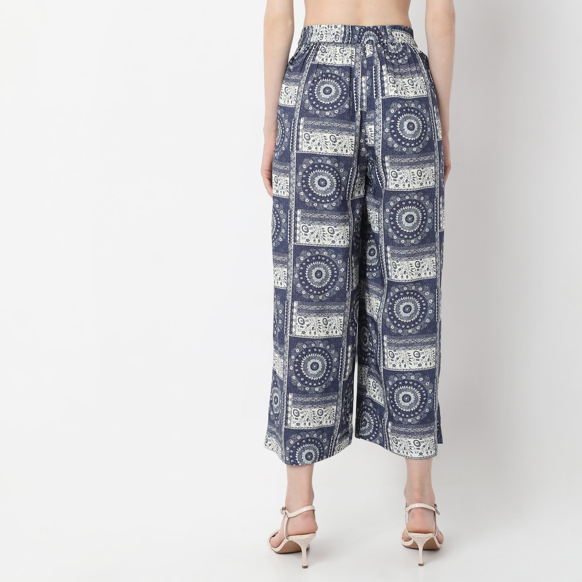 Abstract Print High Rise Straight Fit Culottes