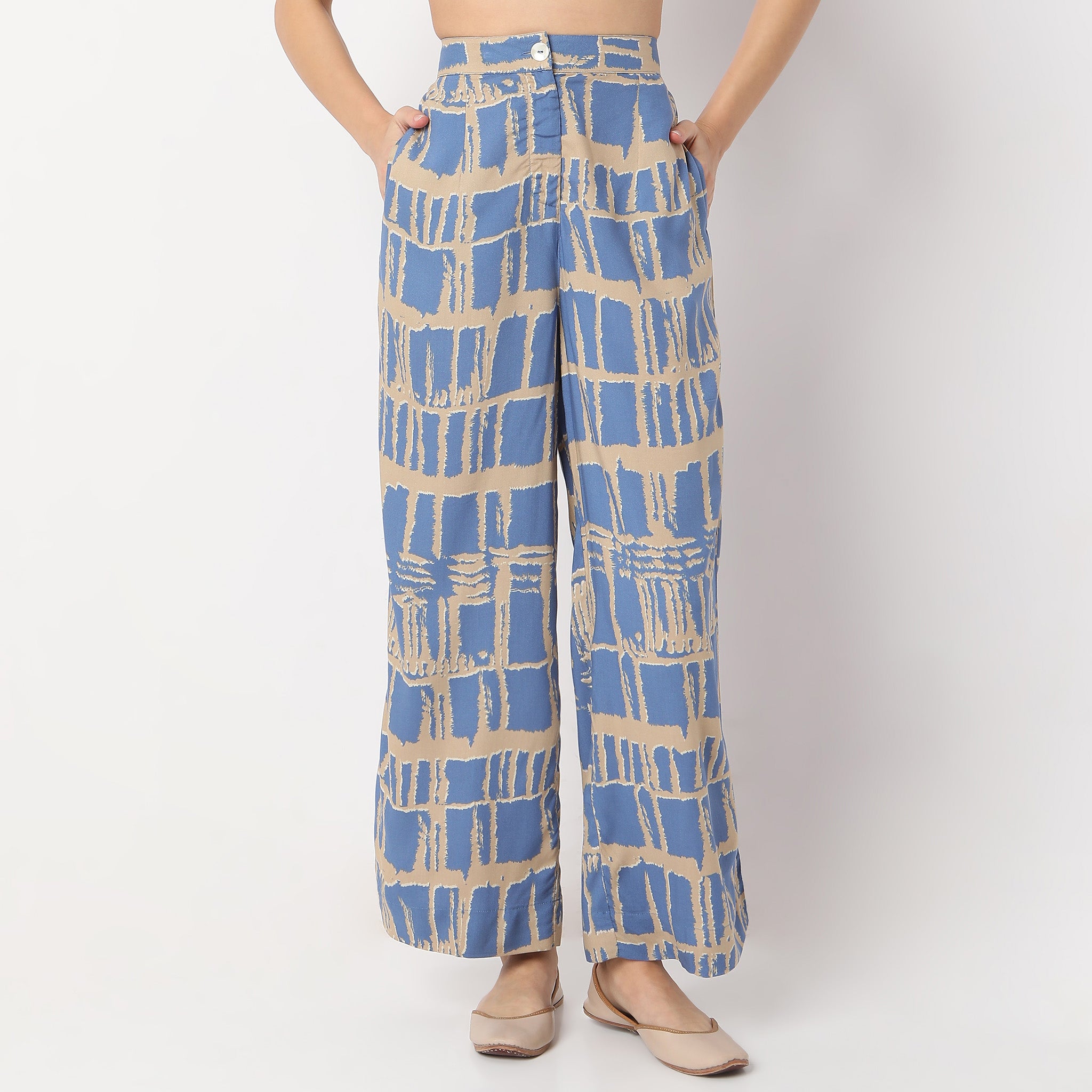 Flare Fit Printed Full Length High Rise Culottes