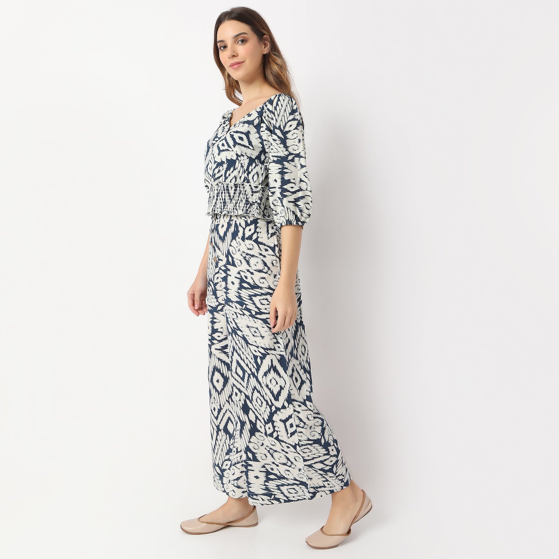 Printed Ankle Length Flared High-Rise Culottes
