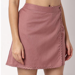 Woven Solid A-Line SKORT