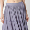 Flare Fit Solid High Rise Skirt