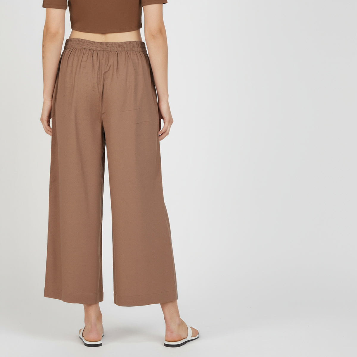 Ankle Length Solid Flared Pants