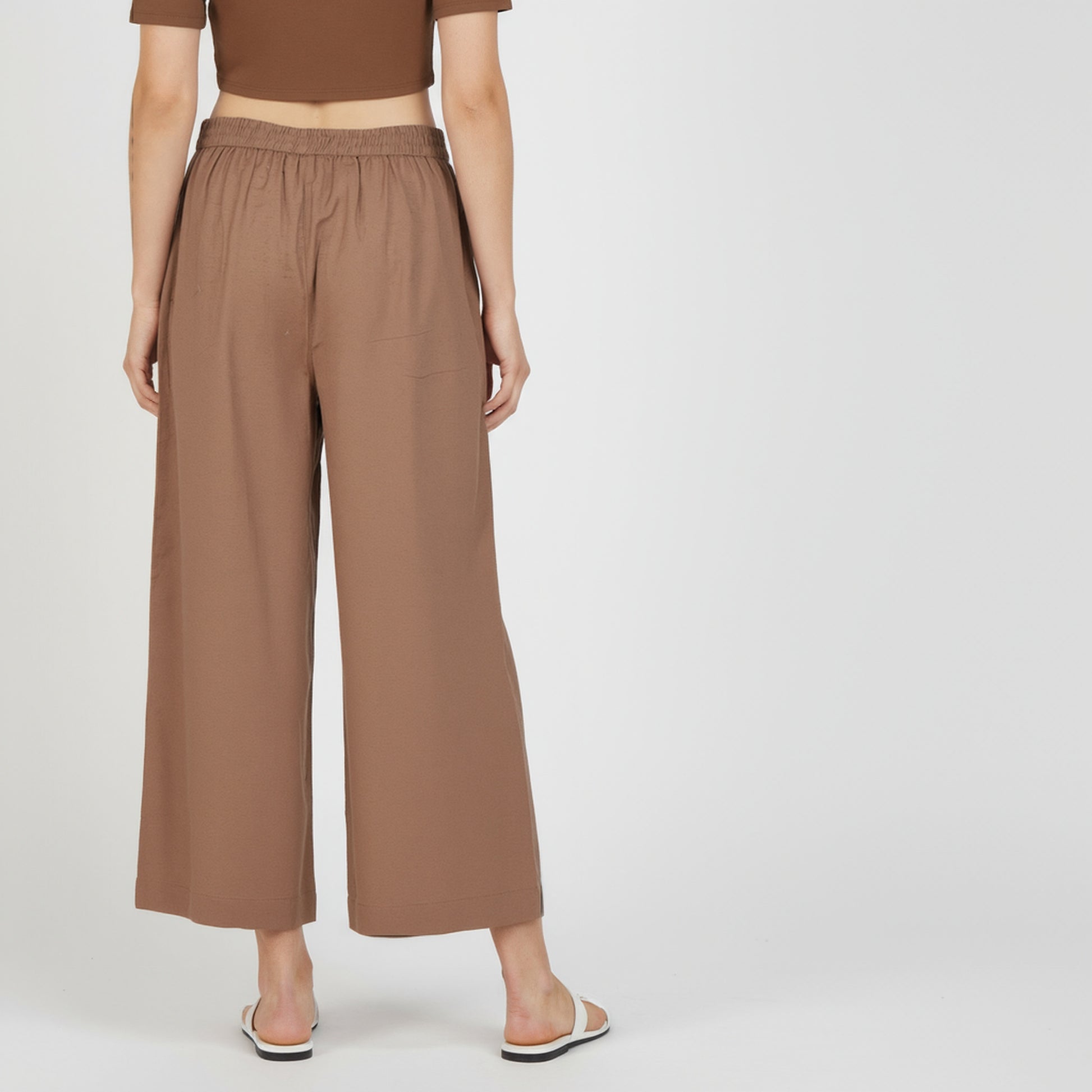 Ankle Length Solid Flared Pants