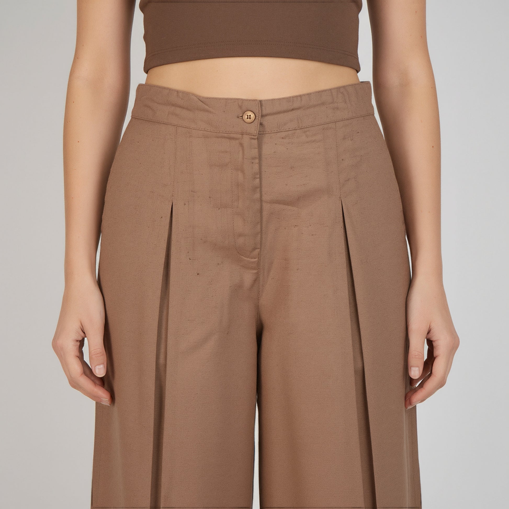 Ankle Length Solid Flared Pants