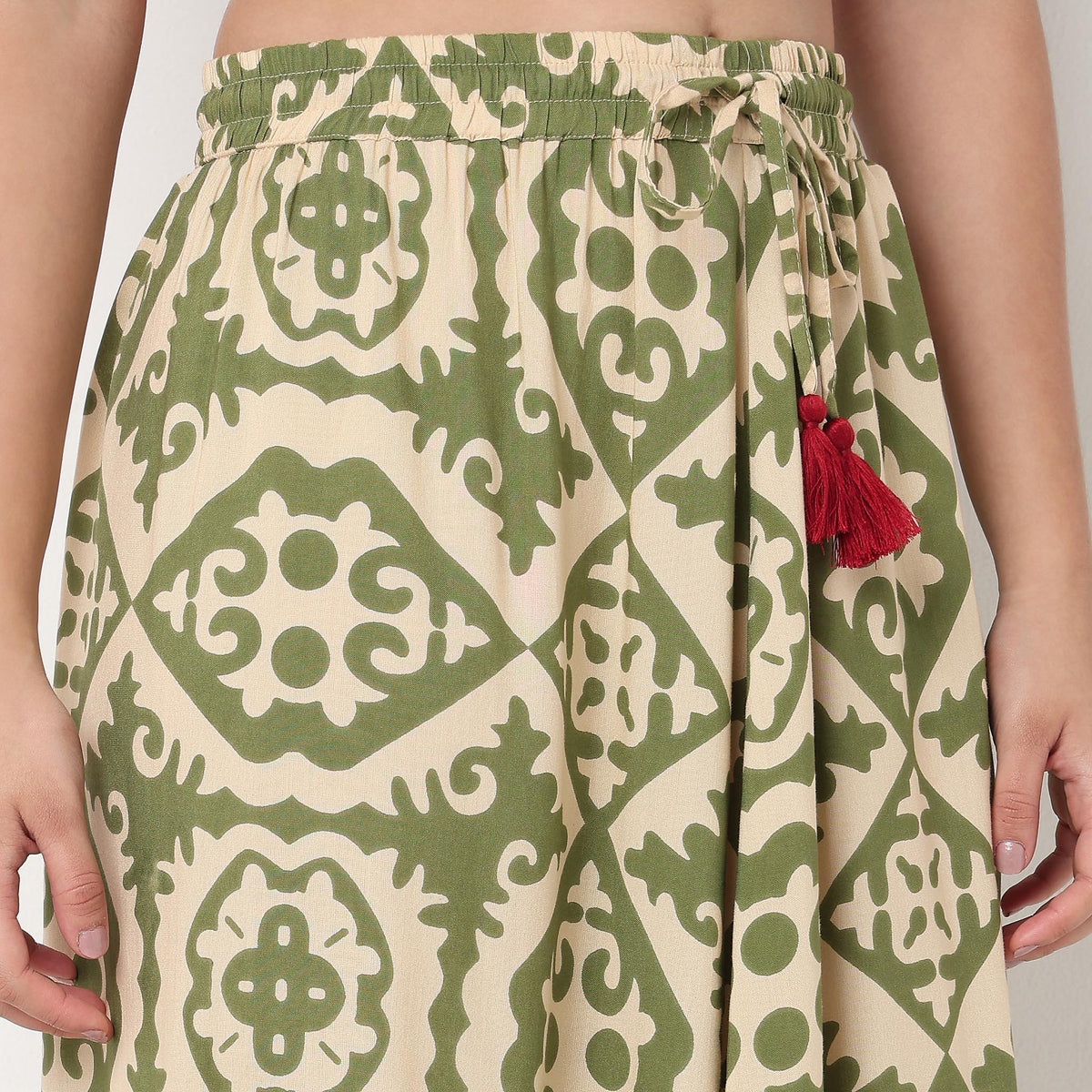 Flare Fit High Rise Tiered Skirt