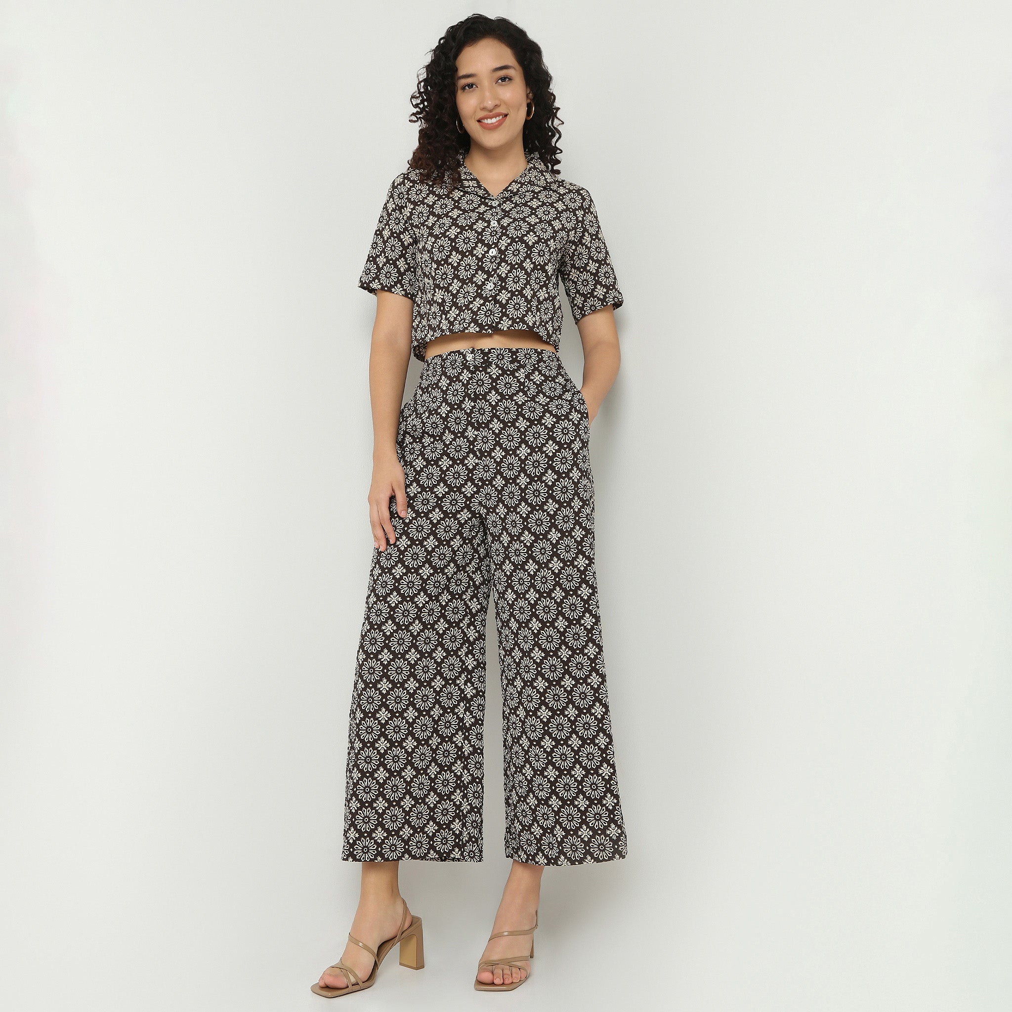 Straight Fit High Rise Ethnic Palazzo