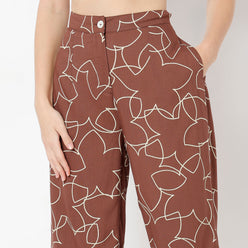 Flare Fit Printed Ankle Length High Rise Culottes