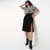 A-Line Printed Skirt with Slit