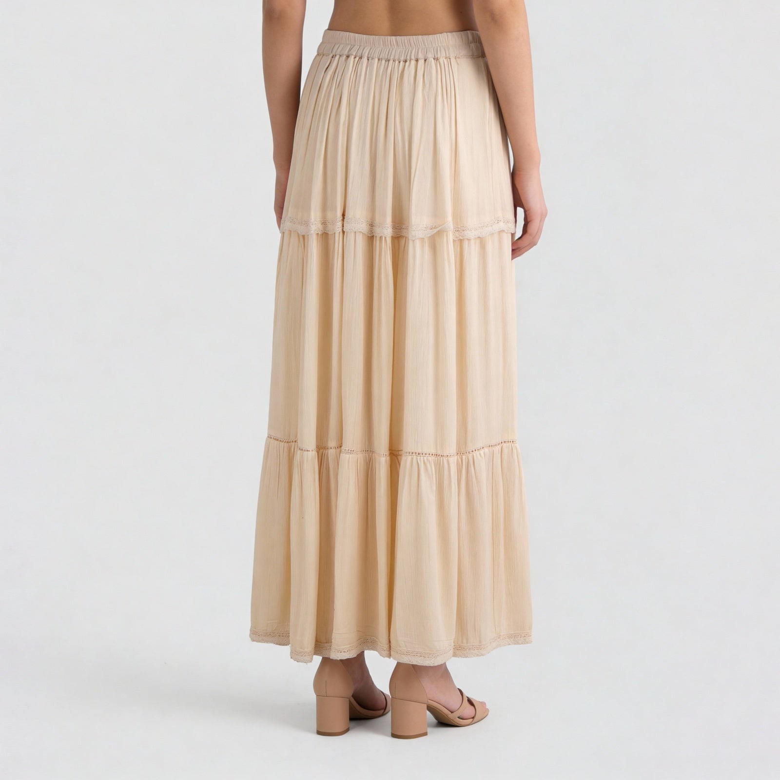 Flared High Rise Tiered Skirt
