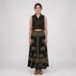Flared Bias Printed Skirt
