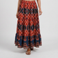 Printed Tiered Mid Rise Skirt