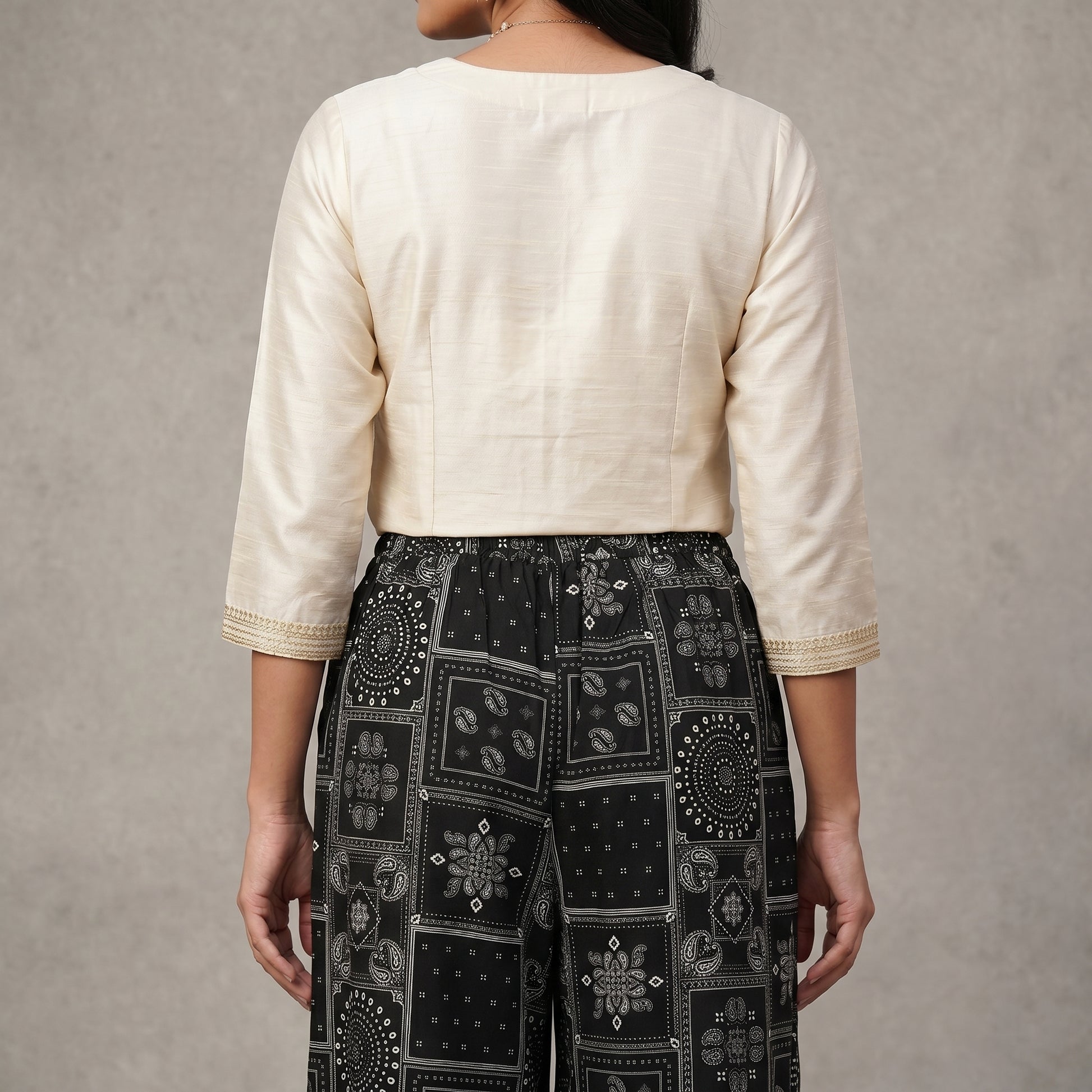 Printed High Rise Straight Pant