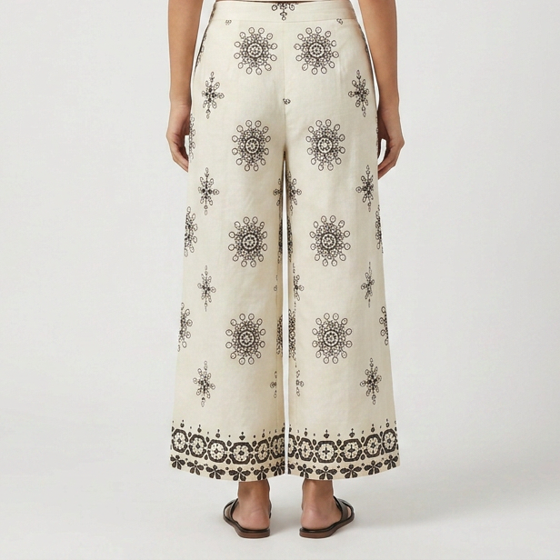 Printed Straight High Rise Pants