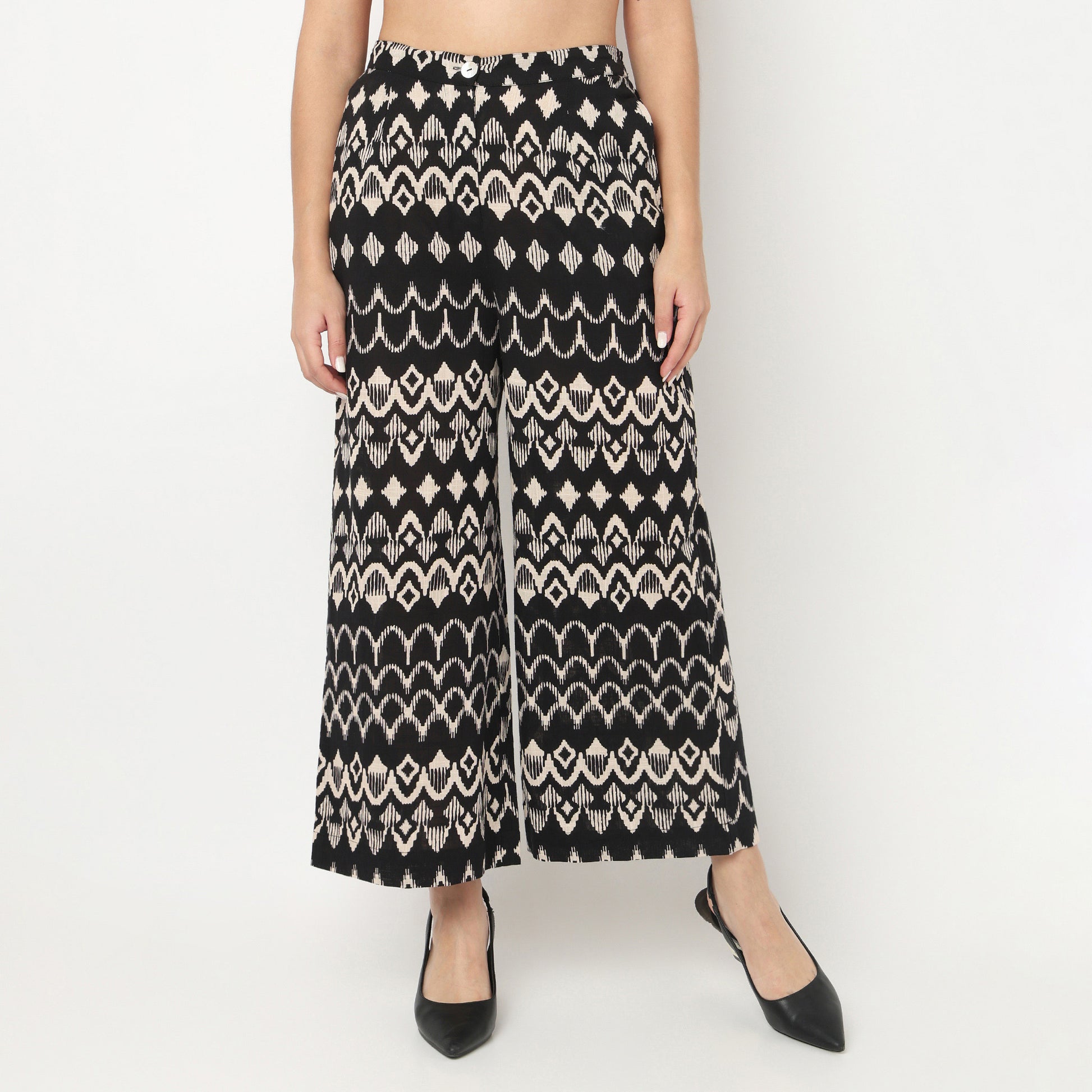 Printed High Rise Pants