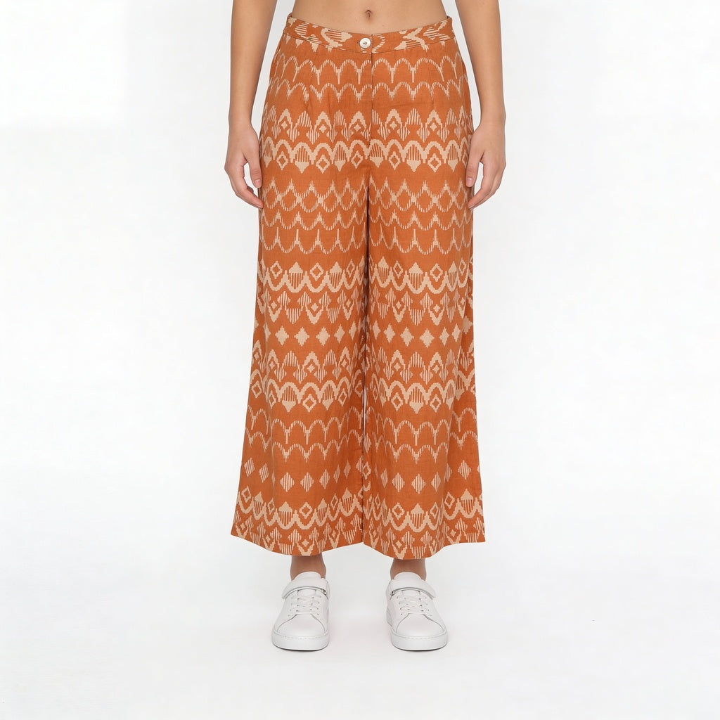 Printed High Rise Pants