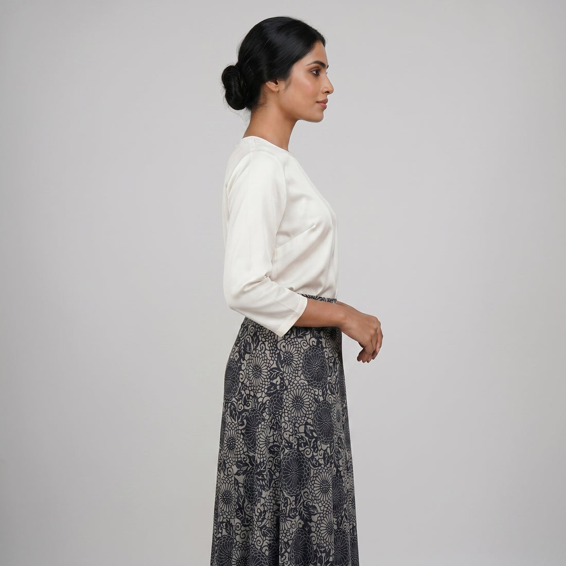 Printed Flare Fit High Rise Skirt