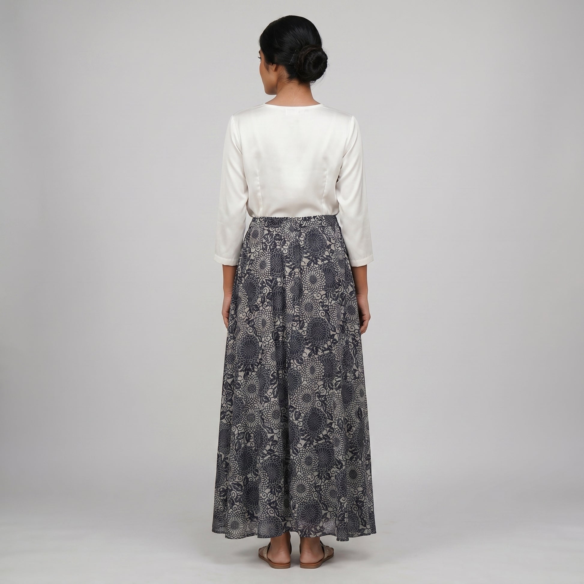 Printed Flare Fit High Rise Skirt