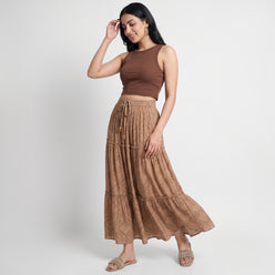 Printed Flared Skirt