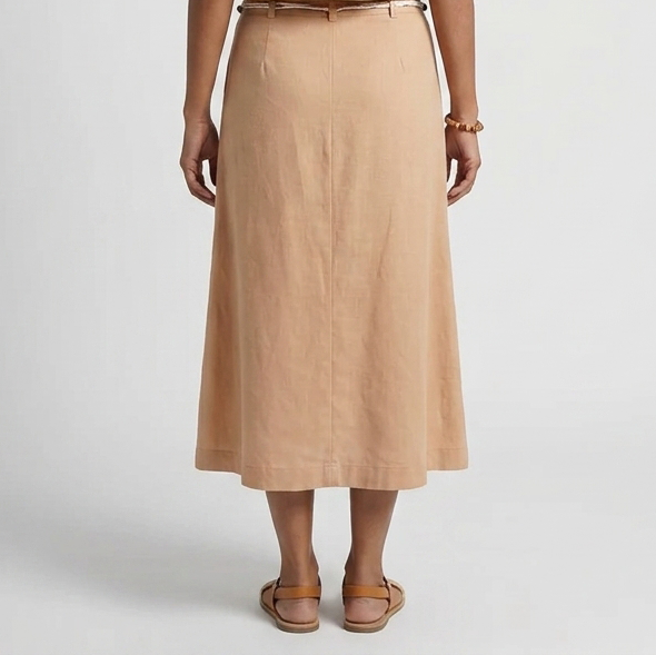 Solid Straight A Line Skirt